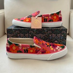 Rifle Paper Co + Keds Pink Slip Ons size 7.5